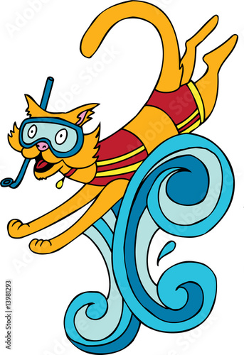Swimming Cat