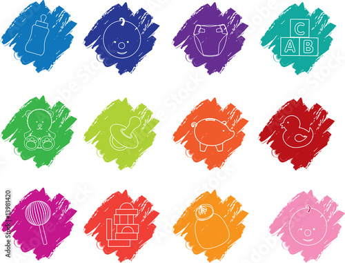 baby crayon icons