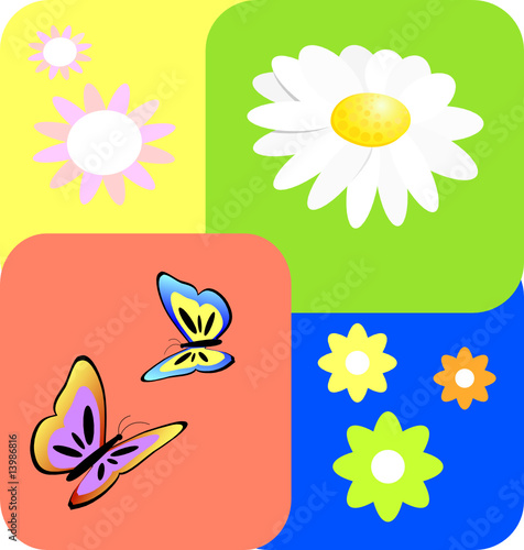 Seamless tile with spring subject
