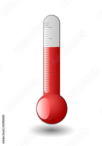 Red thermometer isolated on white, vector photo