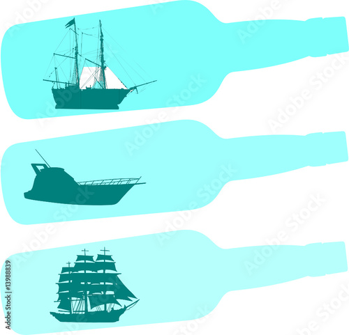 boat in bottle illustration