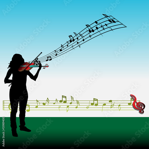 Girl playing the violin