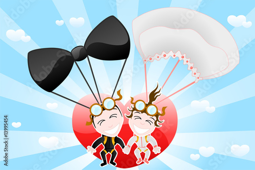 crazy bride and groom
