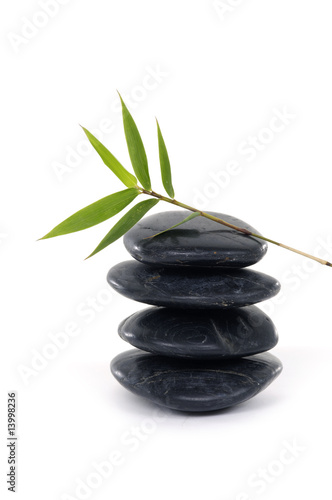 Stones with bamboo-spa background