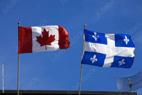 Quebec and Canada flags photo