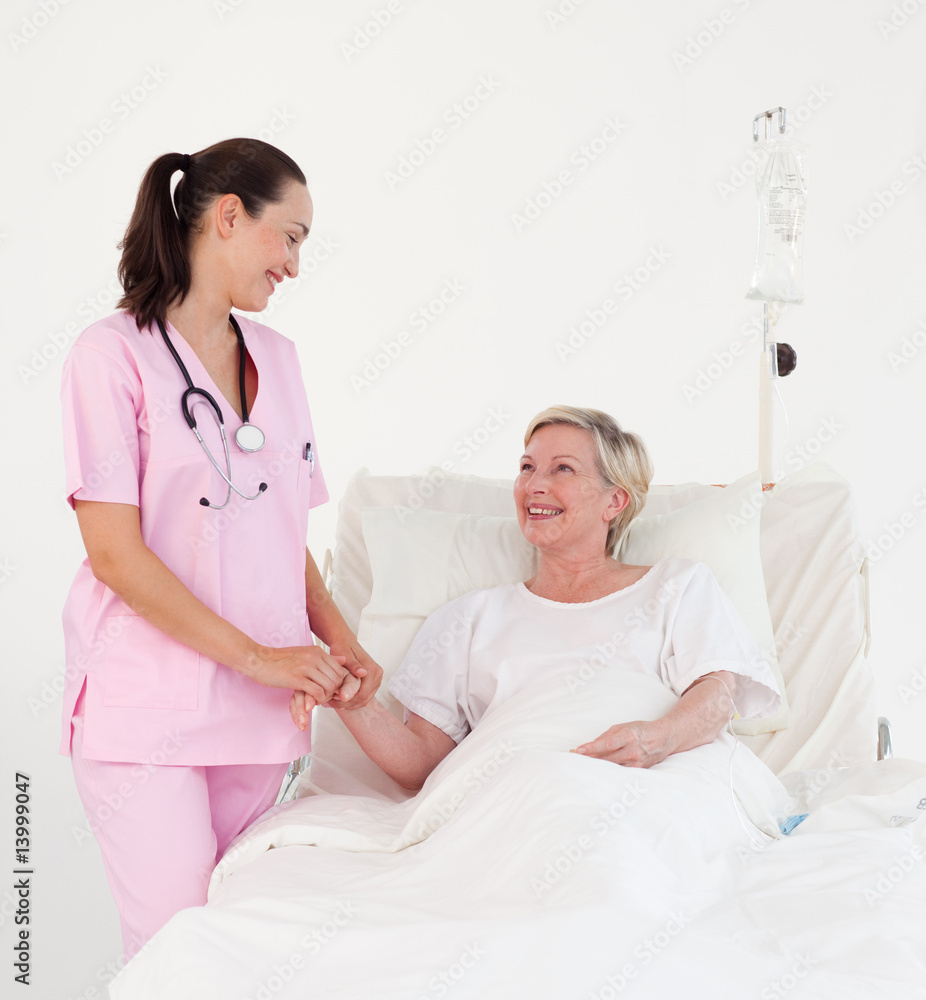 Obraz premium Nurse with an elderly patient