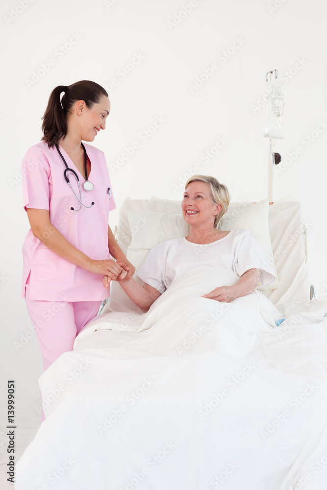 Obraz premium Nurse with an elderly patient