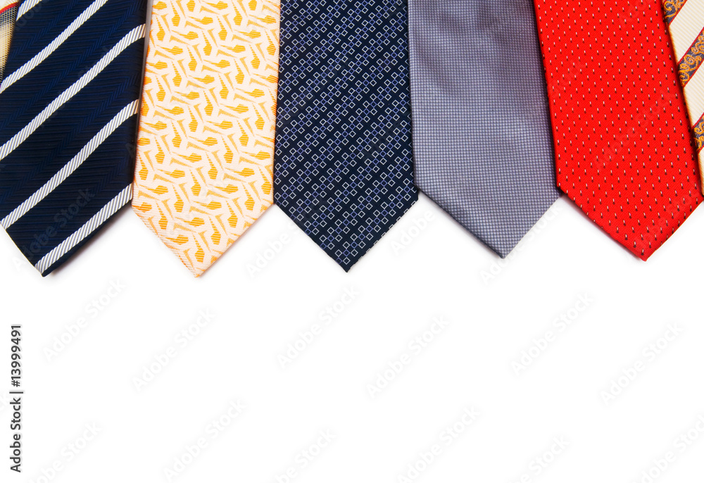Selection of ties isolated on the white Selection of ties isolated on the white