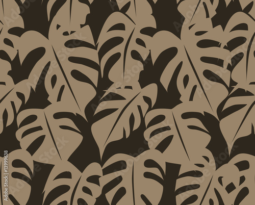 Tropical Retro Seamless Foliage Pattern