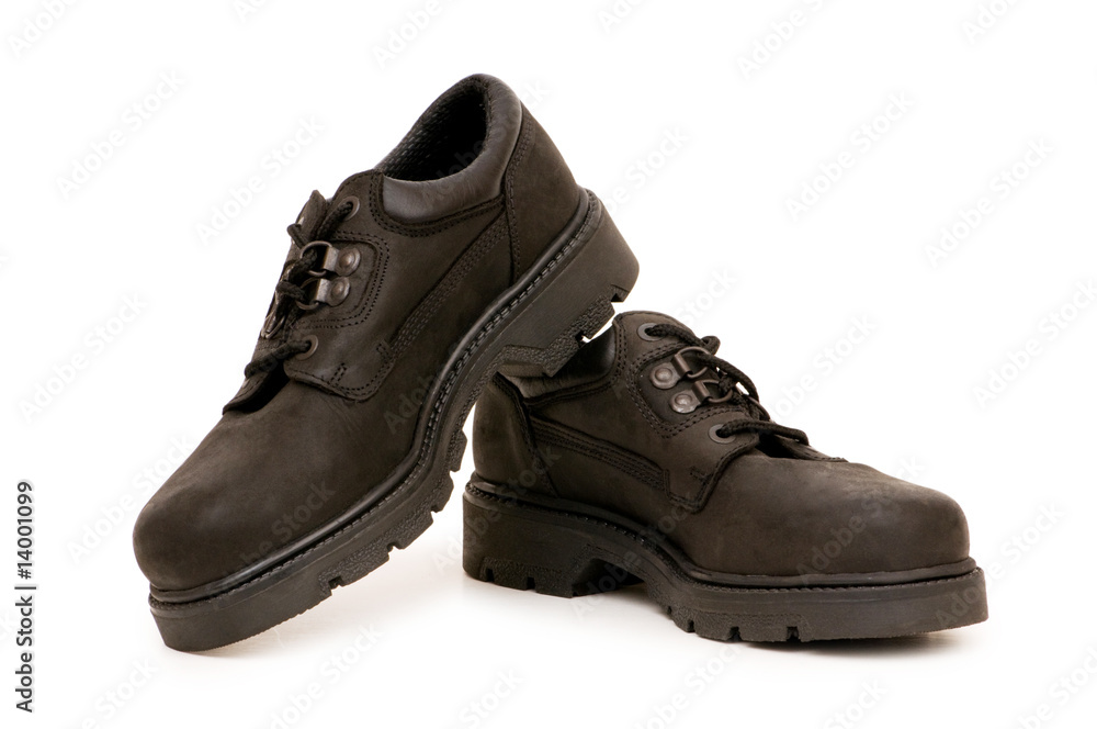 Heavy duty boots isolated on the white background Heavy duty boots isolated on the white background