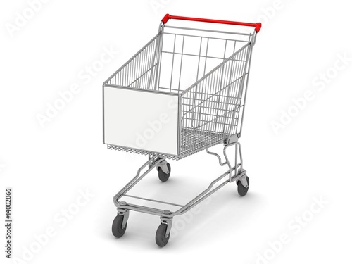shopping cart with space for text