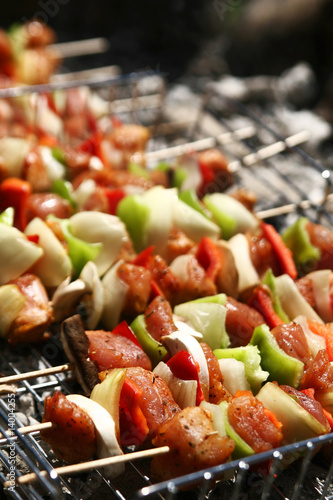 barbecue with skewer