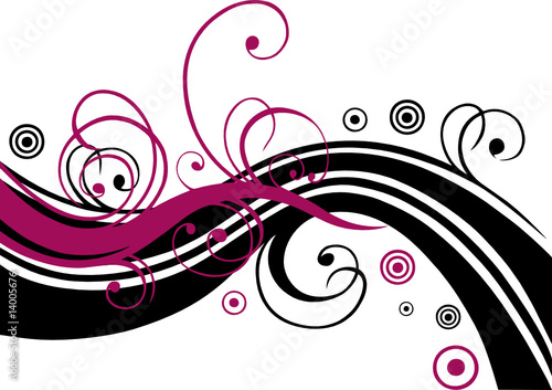 Filigrane Schnörkel, Kreise, Radien