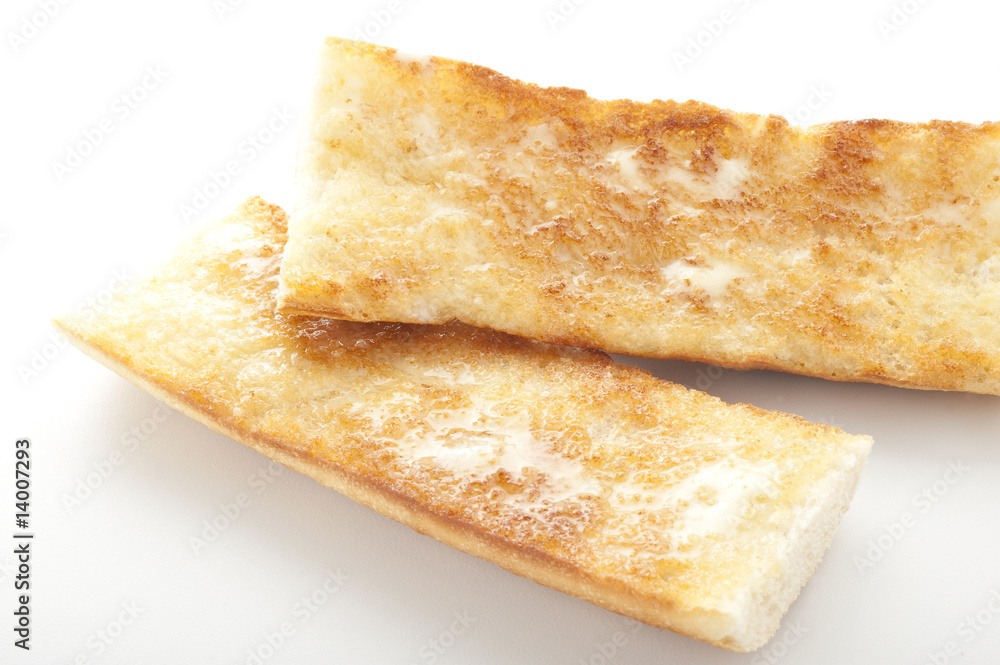 tasty toasted bread with butter