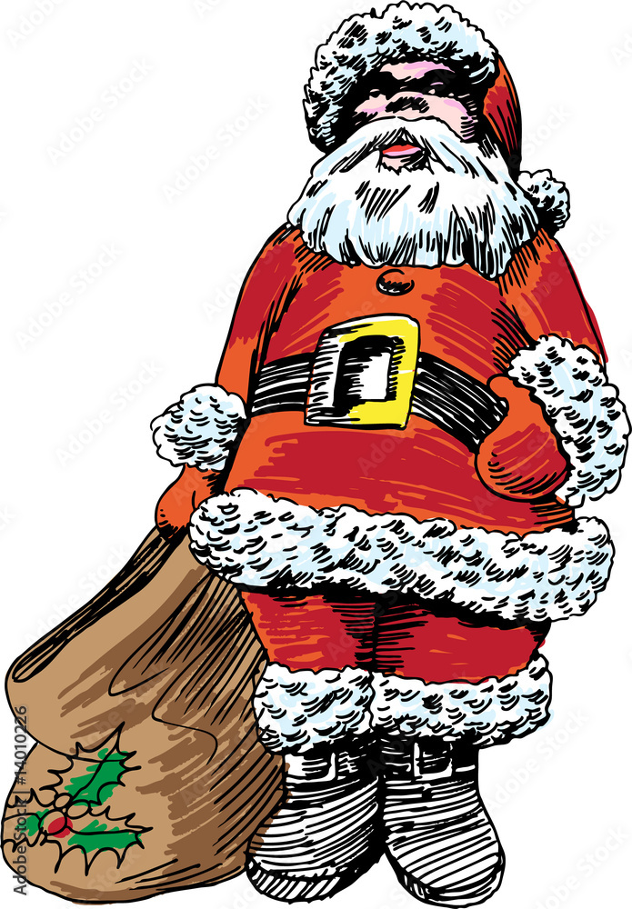 Obraz premium Santa Drawing