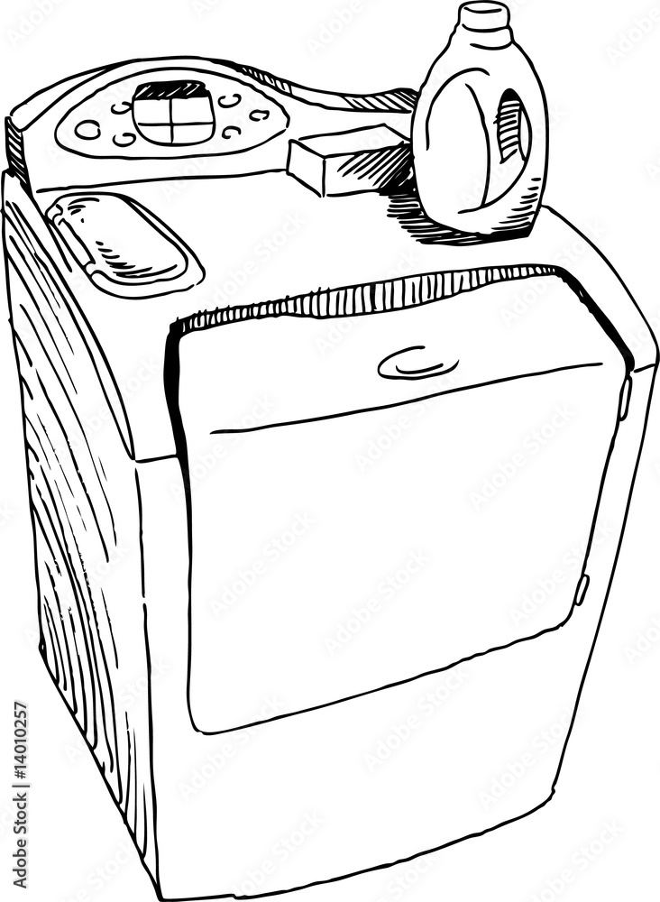Washing Machine Drawing Stock Vector Adobe Stock