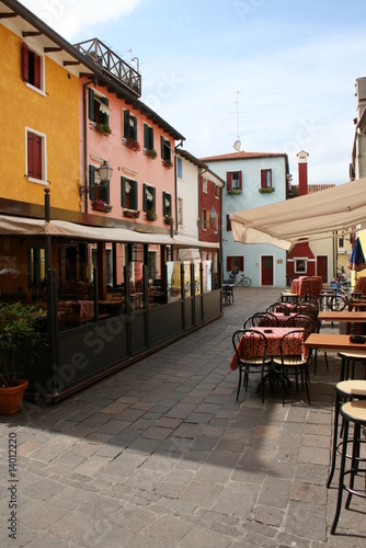 Caorle, Altstadt, Restaurant, gelb, blau
