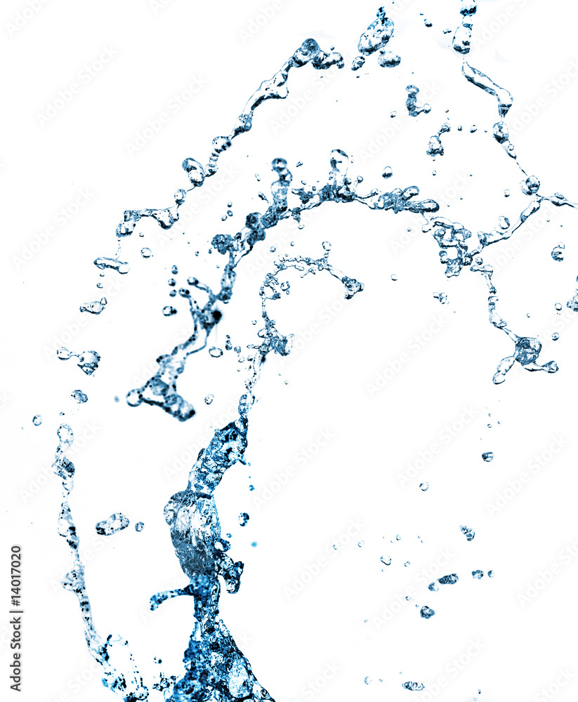 Stylish water splash. Isolated on white background Stylish water splash. Isolated on white background