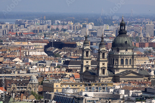 Aerial view at Budapest from Gellert Hill