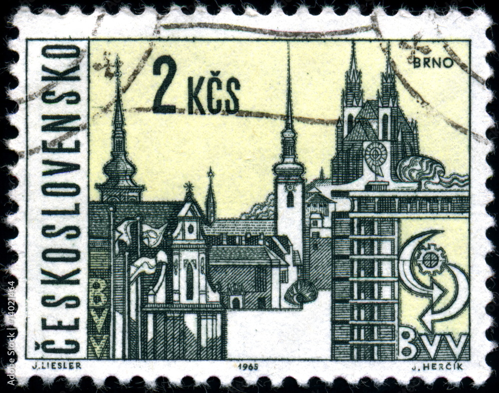 Tchécoslovaquie. Brno. Timbre postal 1965.