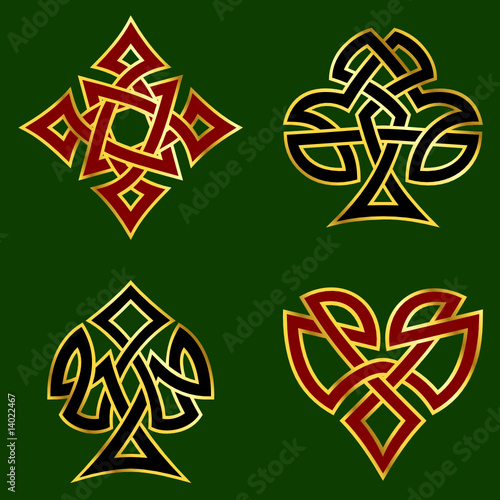 Knotwork card suits