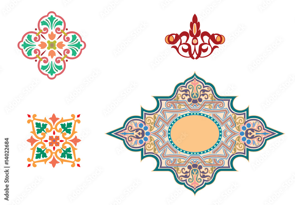 Islamic Oriental Elements of Rosace in Vector Islamic Oriental Elements of Rosace in Vector