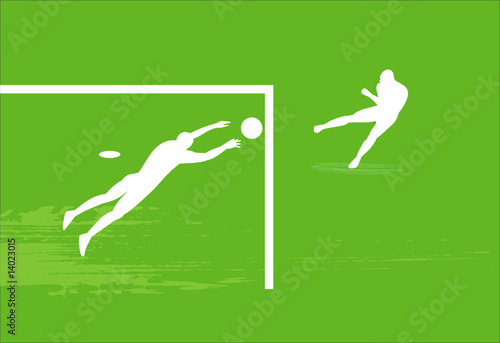 Silhouette of the soccer players.