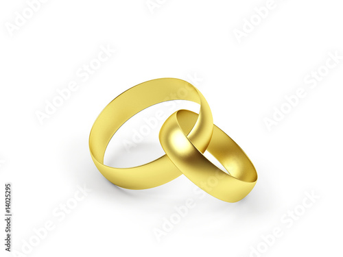 Two wedding ring on a white background.