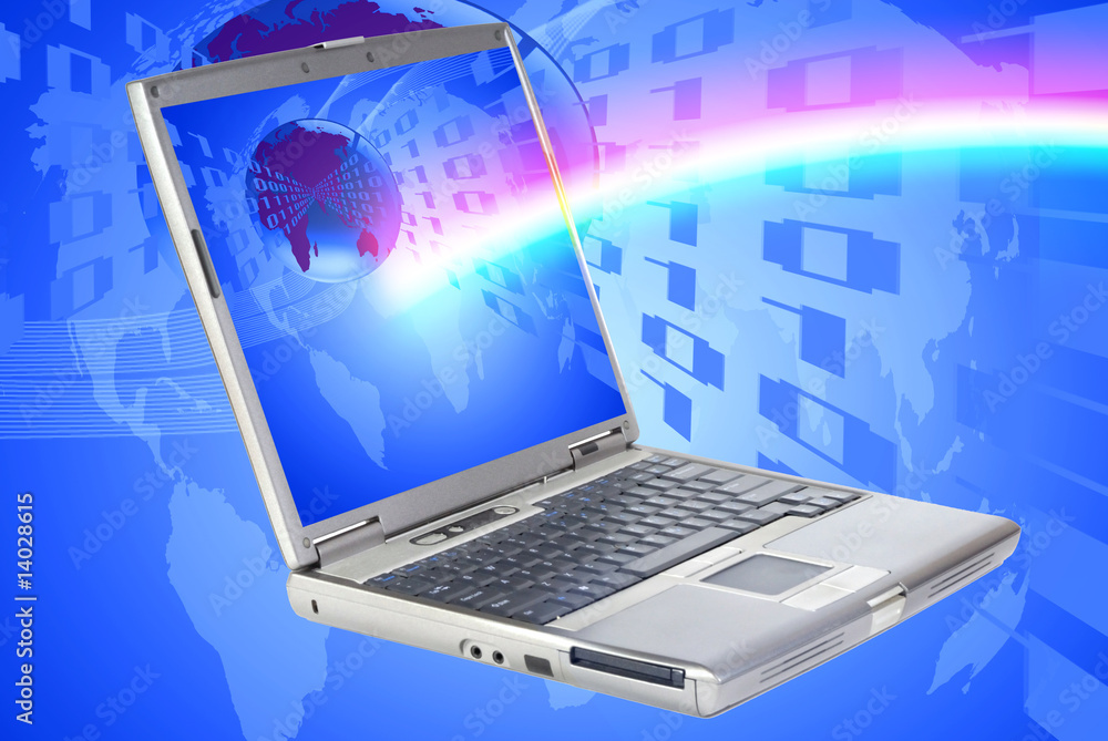 Computer rainbow and world Computer rainbow and world