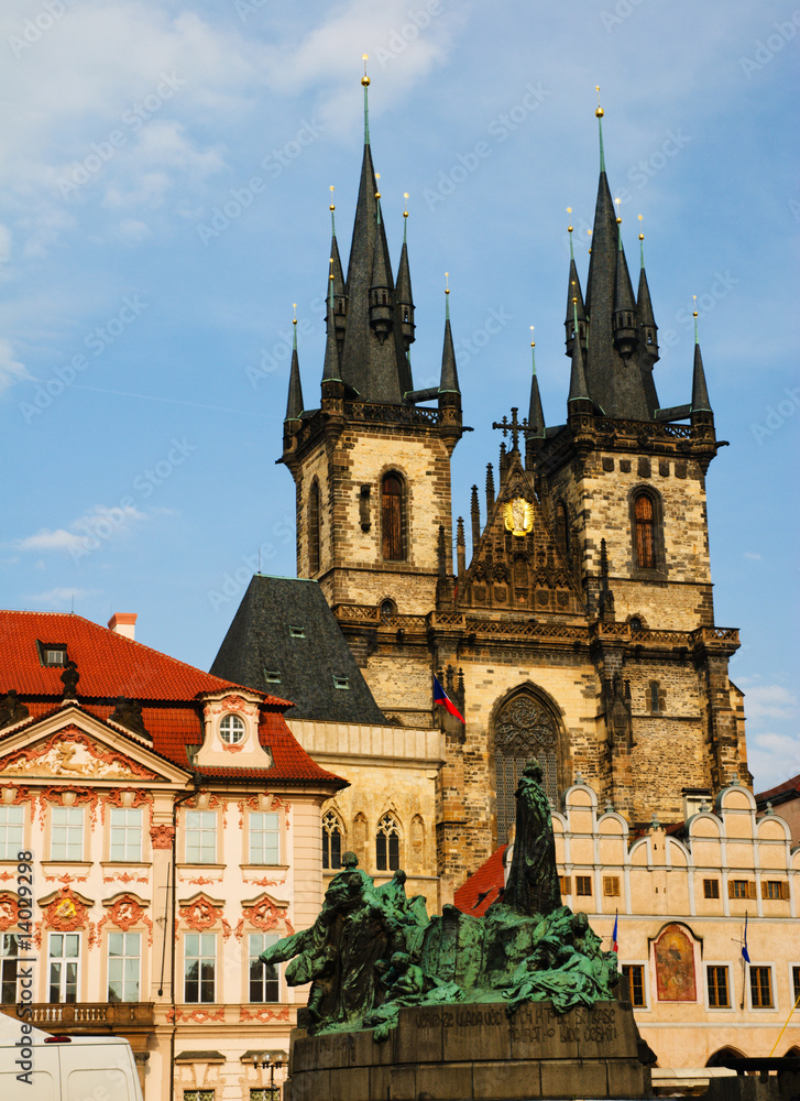 Old famous cathedral in Prague(Staromestka nameste)