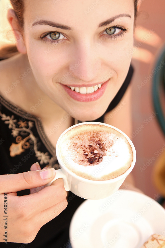 Pretty woman with cup of coffe Pretty woman with cup of coffe