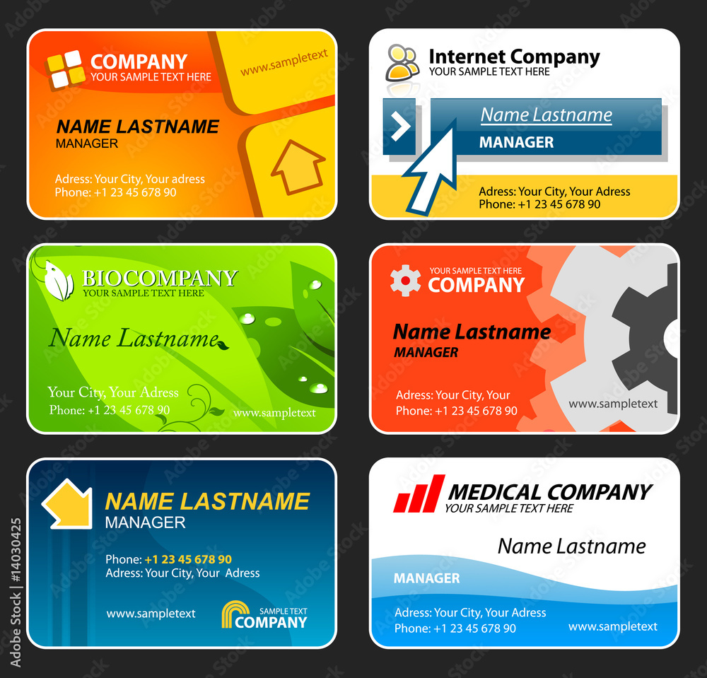 custom made wallpaper toronto digitalSet of colorful business cards. Editable vector