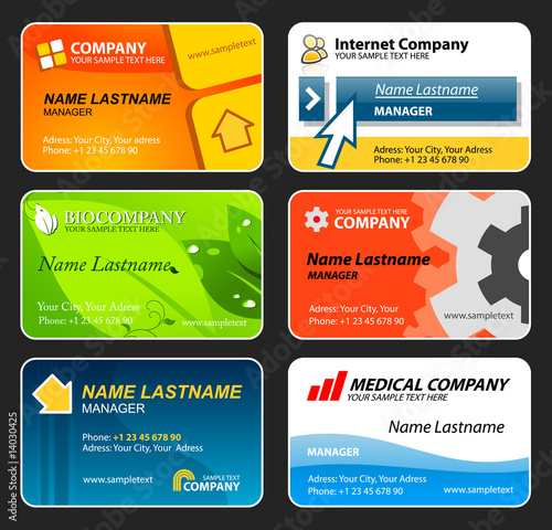 Wallpaper Mural Set of colorful business cards. Editable vector Torontodigital.ca