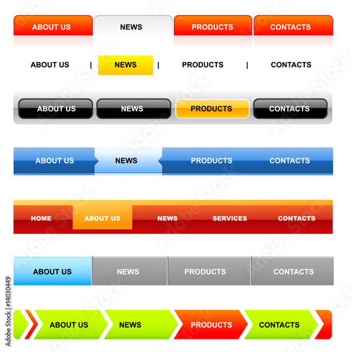 Website navigation templates 5 (variant on White)