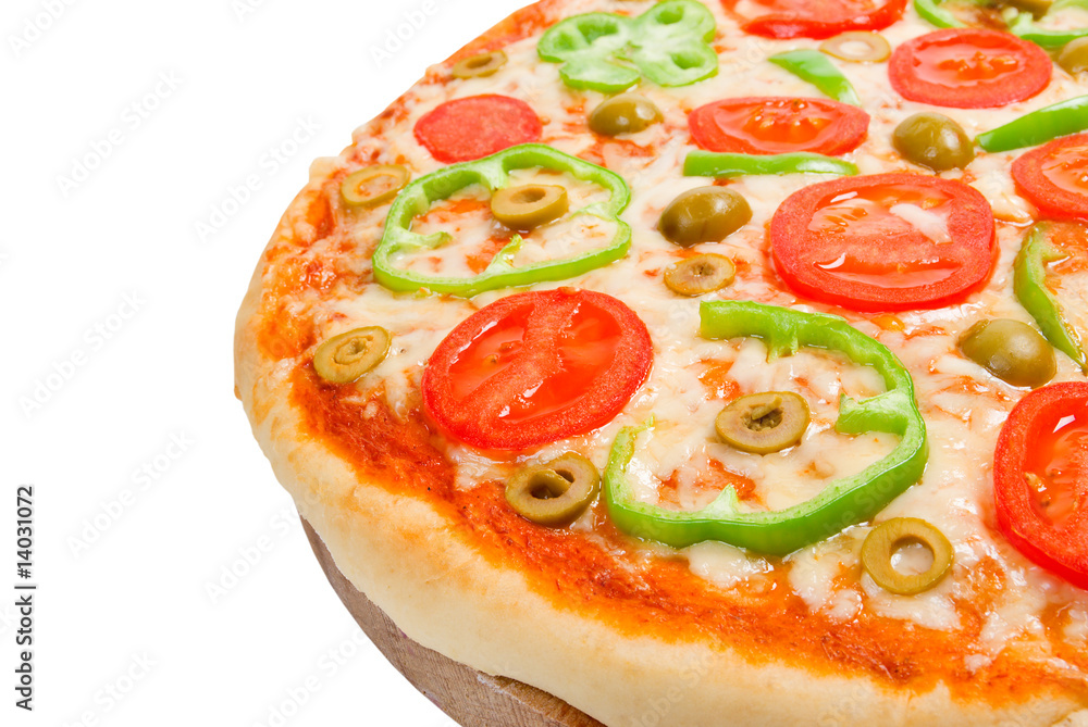 tomato pizza with pepper. close up tomato pizza with pepper. close up