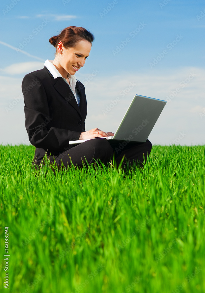 beautiful businesswoman with laptop beautiful businesswoman with laptop