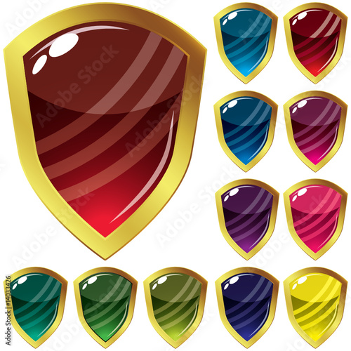 Set of shields - vector illustration photo