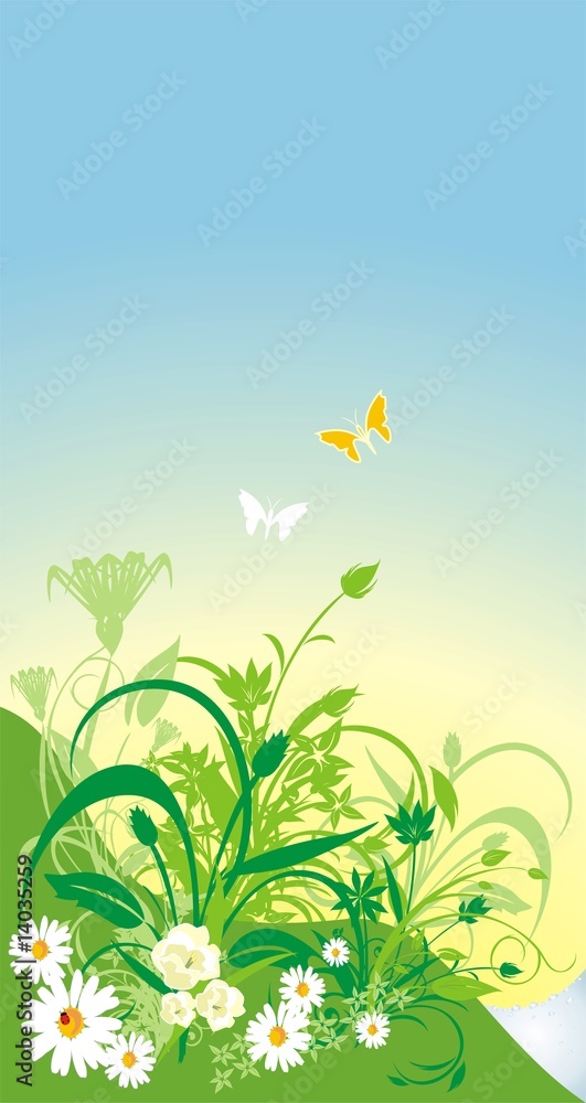 Fototapeta premium Spring composition for card. Vector