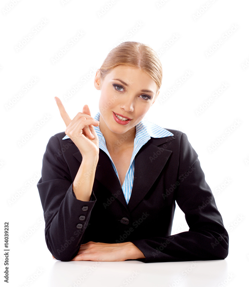 Portrait of Beautiful business woman on white background Portrait of Beautiful business woman on white background