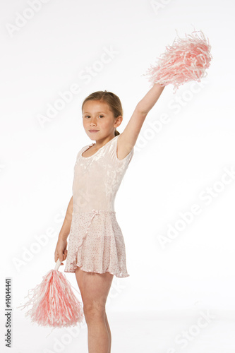 little girl cheering