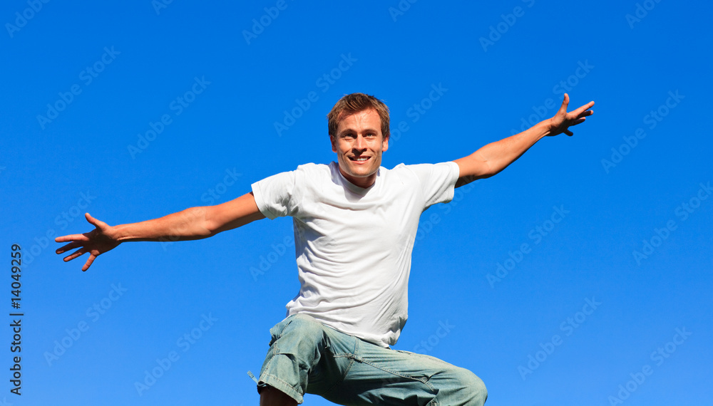 Man jumping in the air