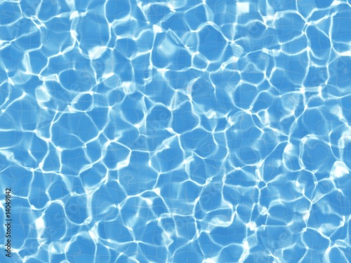 caustic pattern of blue water surface in outdoor pool photo