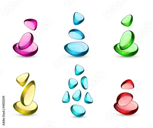 Abstract glass zen stones
