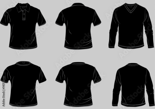 collection of black shirt templates
