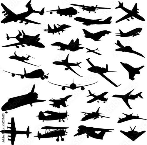 Set of planes silhouettes