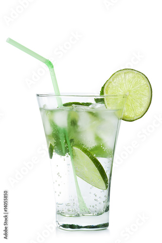 glass of mojito isolated