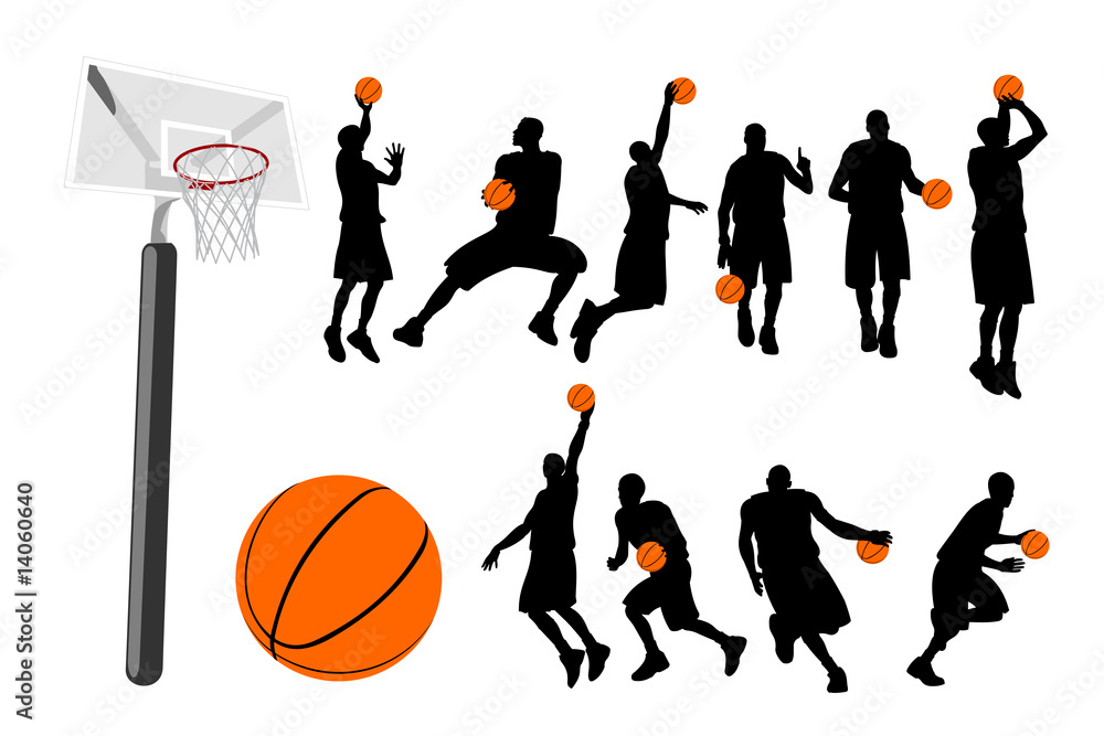 Fototapeta premium Basketball vector set