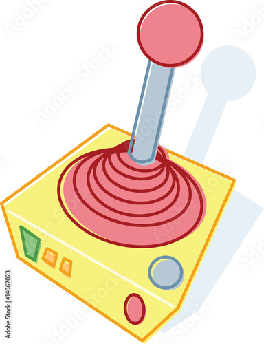 Retro style toy joystick illustration