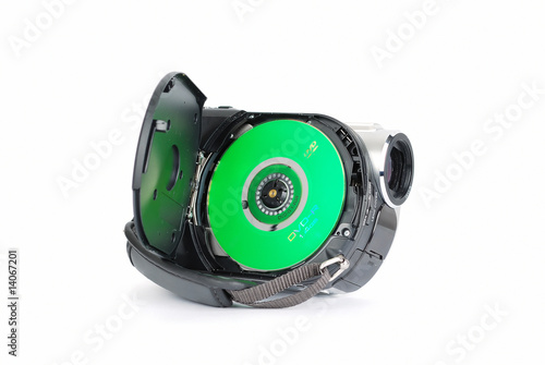Video camera and green DVD disc