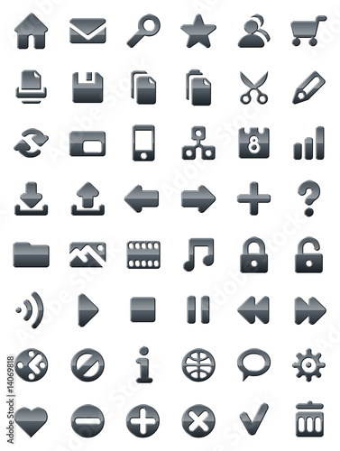 Metal icons for web sites and multimedia applications